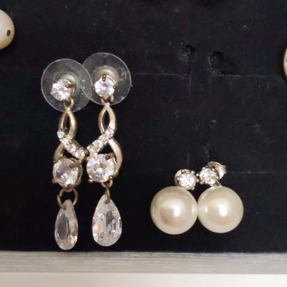 Earrings pearl and diamond
